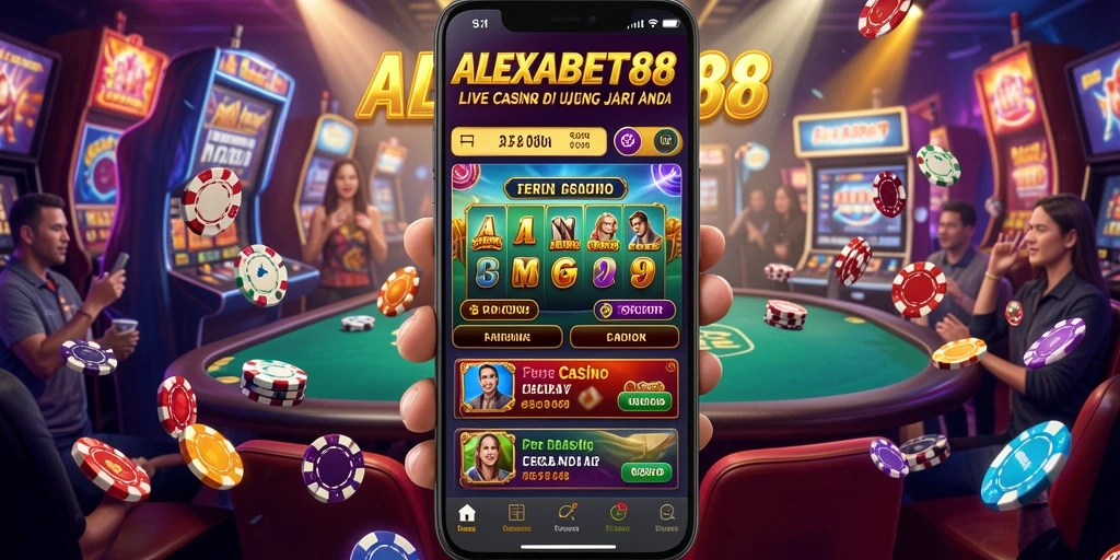 Tampilan gameplay ALEXABET88 dengan dealer langsung dan permainan interaktif.