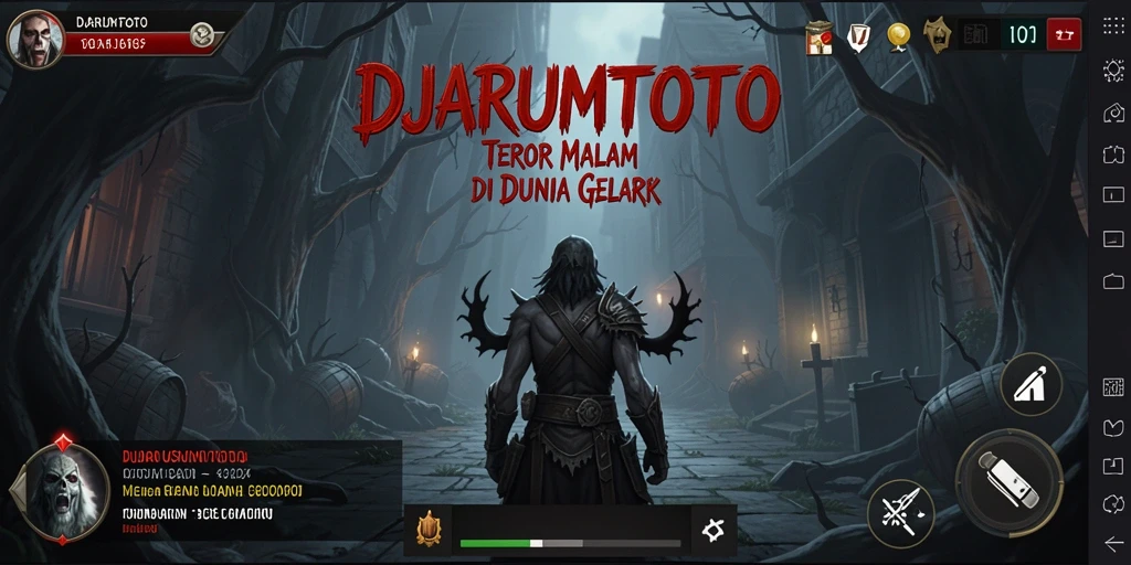 Tangkapan layar gameplay DJARUMTOTO menampilkan suasana mencekam penuh ketegangan.