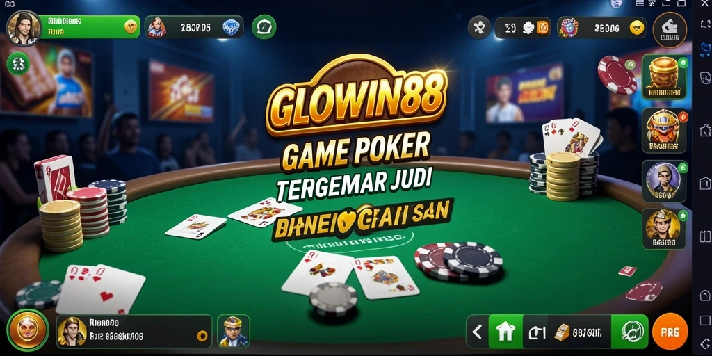 Tampilan screenshot GLOWIN88 saat gameplay poker yang seru.
