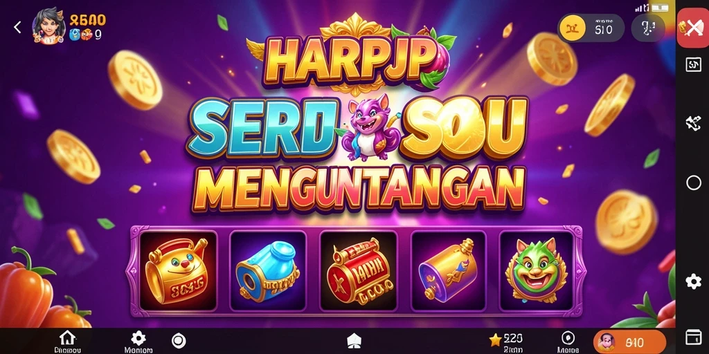 Tampilan menarik dari permainan slot HARAPJP dengan fitur bonus.