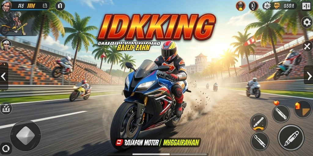 Gameplay balapan motor yang menegangkan dan seru.
