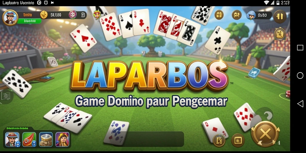 Screenshot permainan LAPARBOS yang menunjukkan aksi domino yang seru.