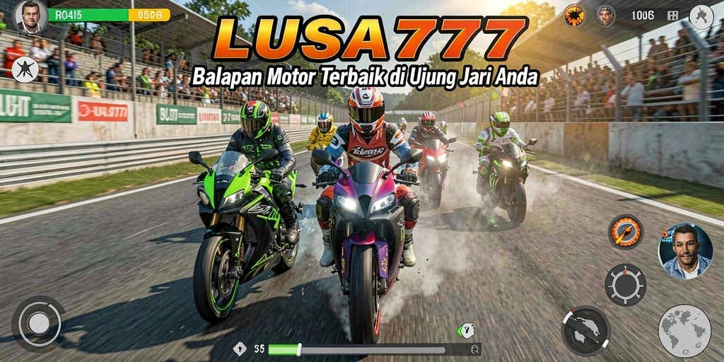 Gameplay balapan motor di LUSA777 yang mendebarkan dan realistis.