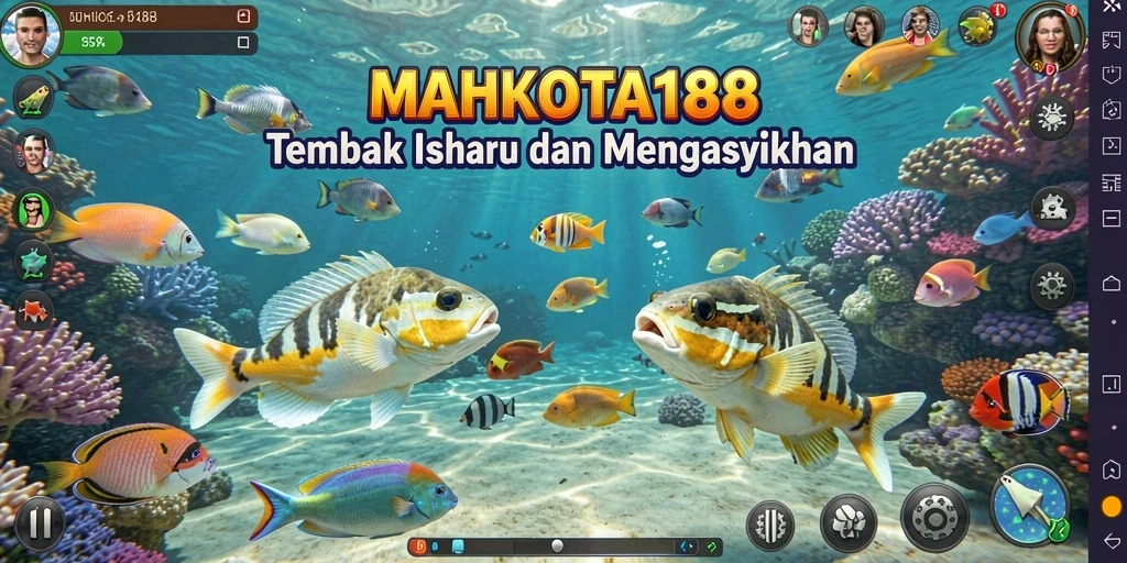 Tampilan gameplay seru MAHKOTA188 saat menembak ikan.