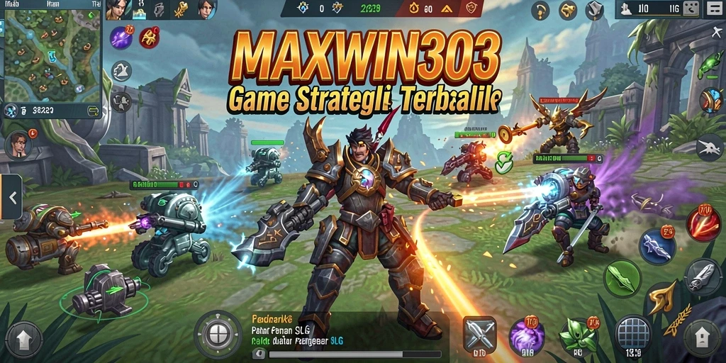 Screenshot gameplay yang menunjukkan pertempuran strategis di MAXWIN303.