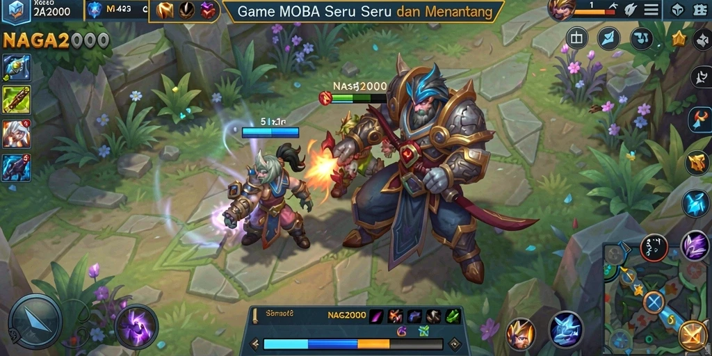 Tampilan gameplay NAGA2000 yang penuh aksi dan strategi.