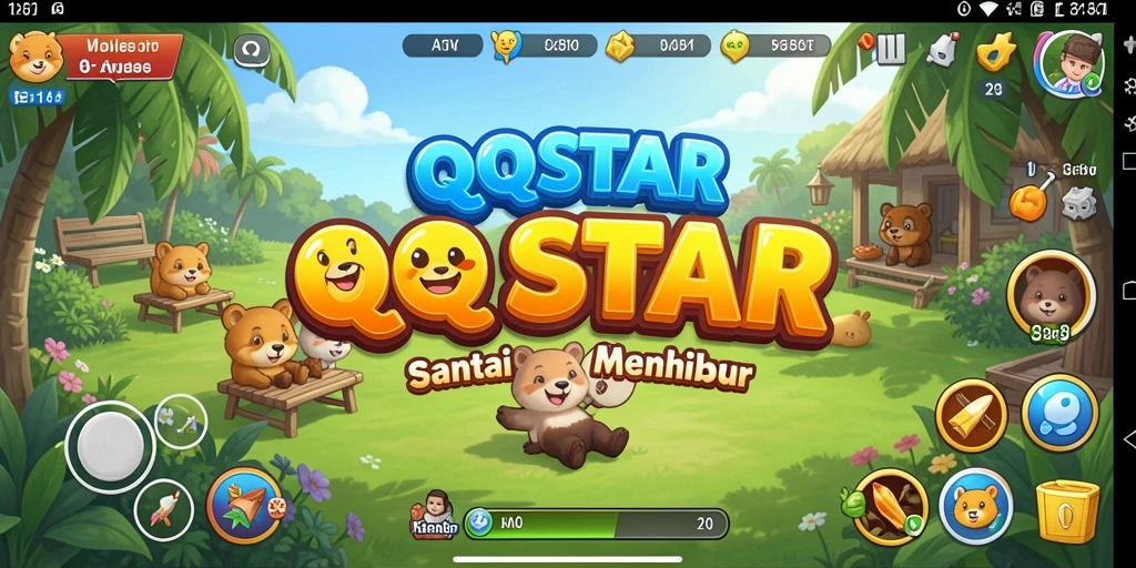 Screenshot menampilkan gameplay seru dan penuh warna dari QQSTAR.
