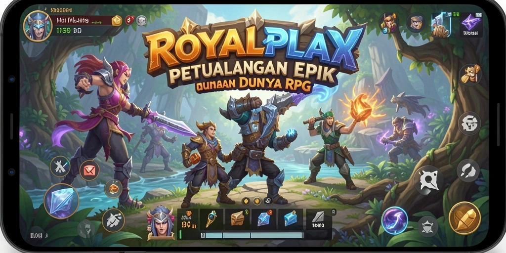 Tampilan gameplay menarik dari ROYALPLAY yang menunjukkan pertarungan epik.