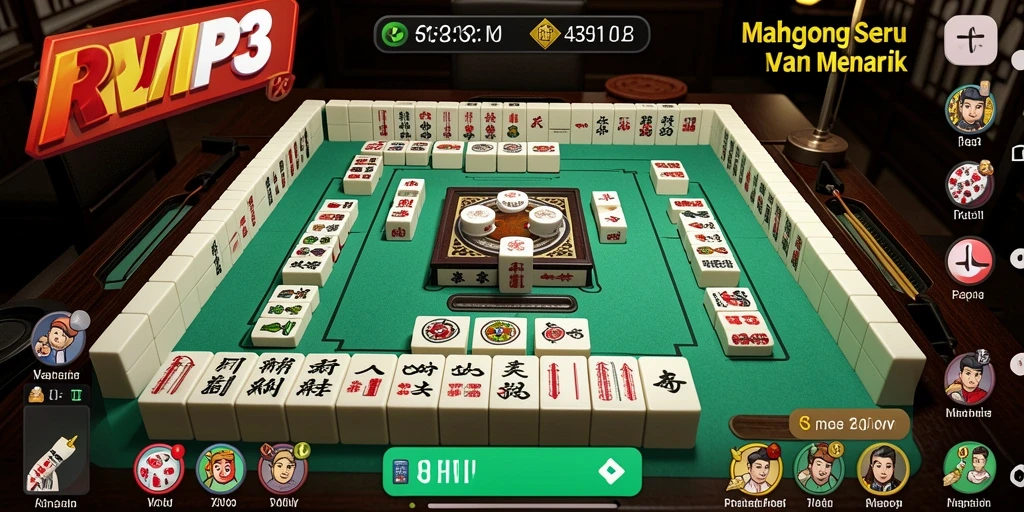 Screenshot RVIP3 menampilkan gameplay yang mendebarkan dari game Mahjong.