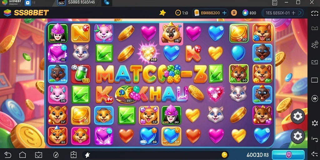 Screenshot gameplay SS88BET yang menampilkan keseruan mencocokkan item.