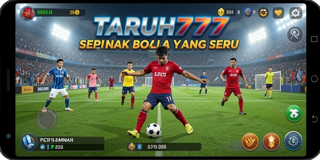Screenshot menampilkan gameplay sepak bola yang mendebarkan.