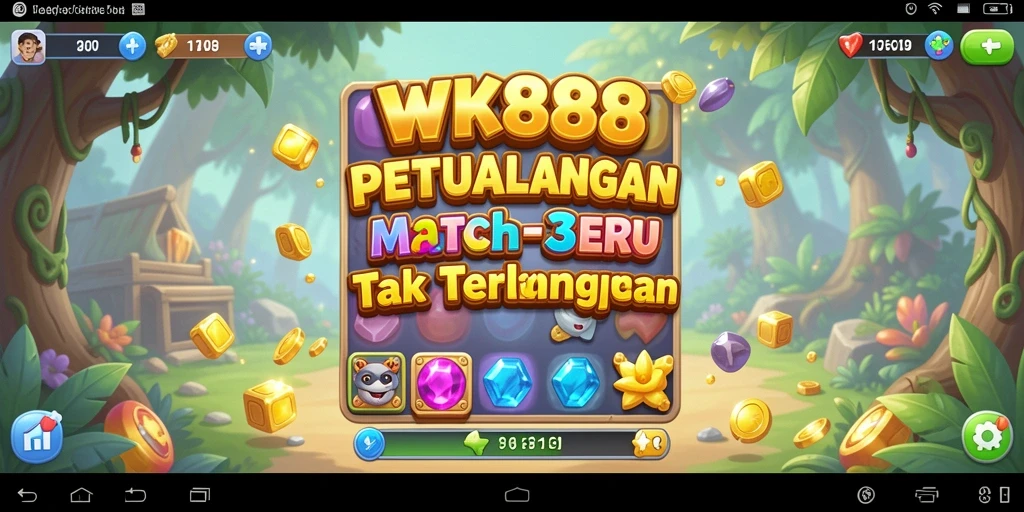 Screenshot gameplay WK888 menampilkan aksi seru Match-3.